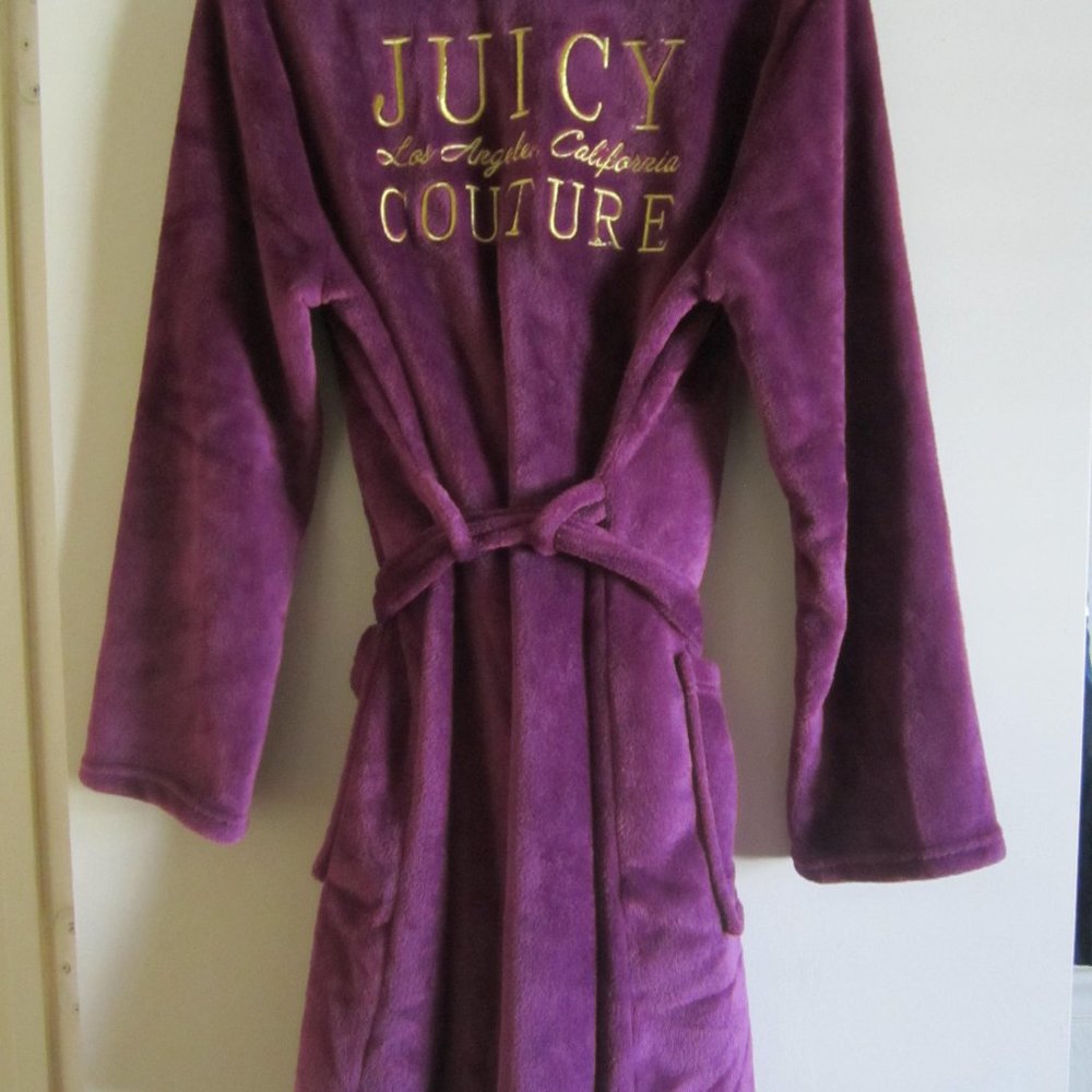 Juicy Couture Bathrobe Sleepwear Women Plum Purple L/XL